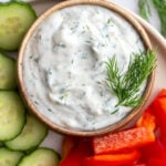yogurt dill sauce served with fresh veggies