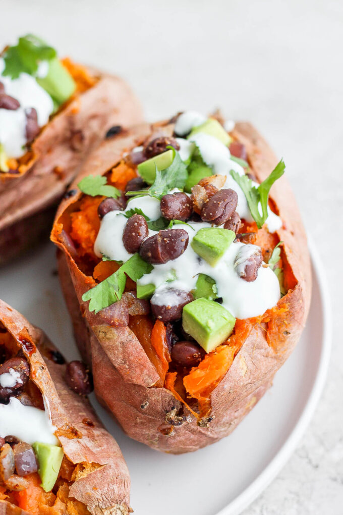 Cheesy Sweet Potato & Black Bean Casserole