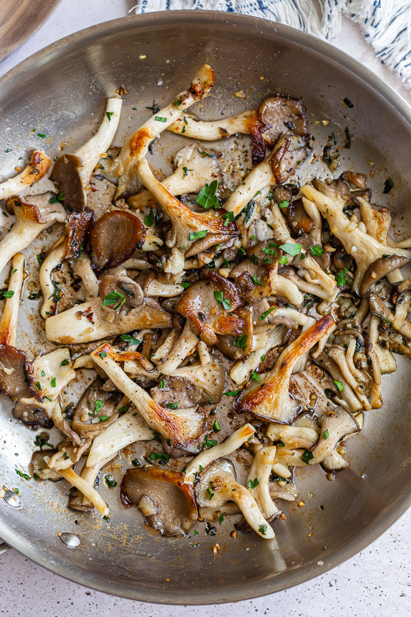 Garlic Butter Oyster Mushrooms - Food with Feeling