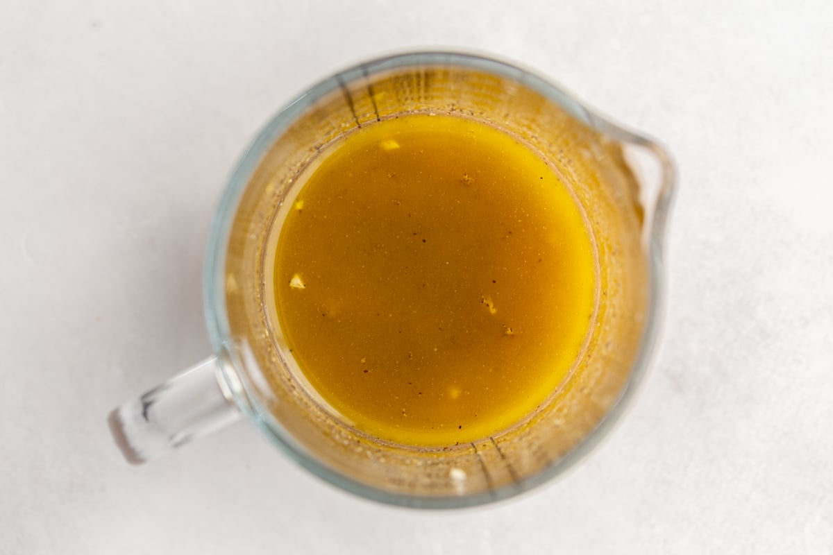 dressing in a measuring cup