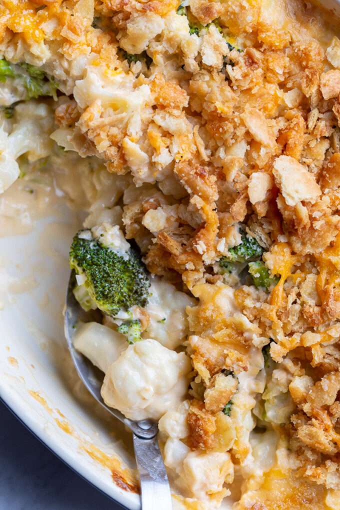 Cheesy Broccoli & Cauliflower Casserole - Food with Feeling