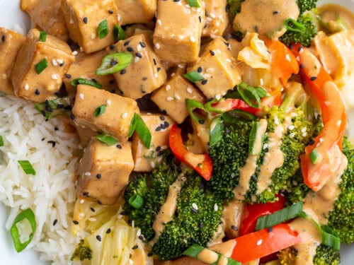 green bean and tofu with peanut dressing Green Bean Tofu Stir Fry
