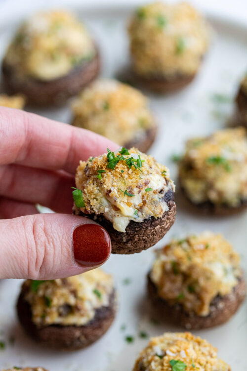 Cream Cheese Stuffed Mushrooms - Food with Feeling