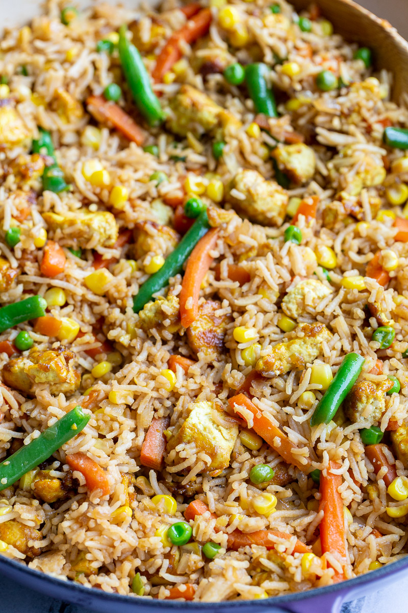 tofu fried rice with veggies