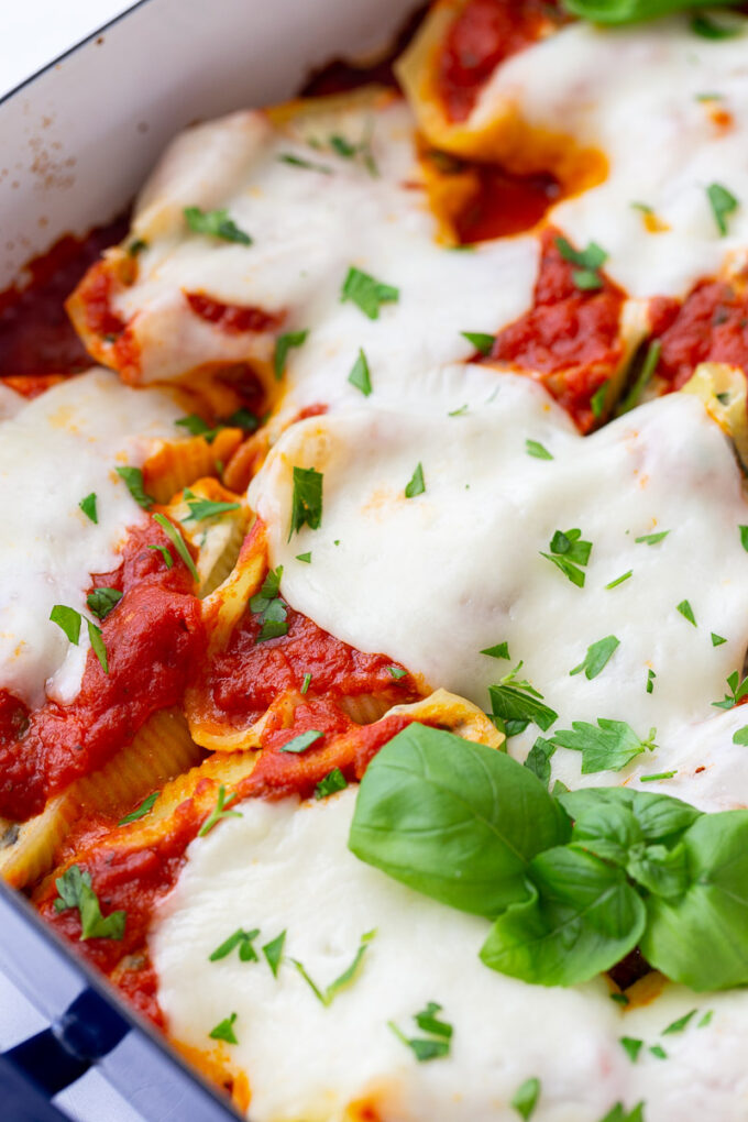 Spinach and Ricotta Stuffed Shells - Nourish and Fete