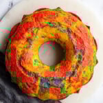 rainbow tidye bundt cake