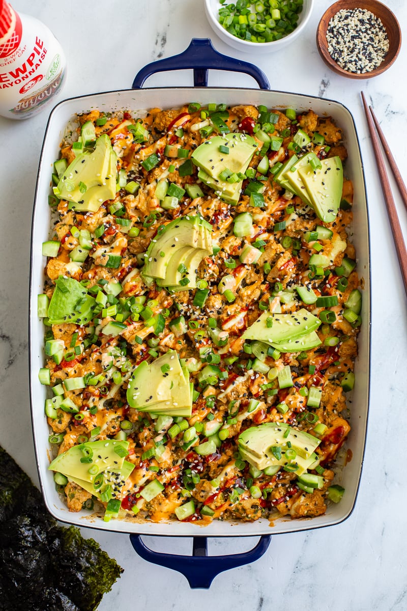 Vegetarian Sushi Bake (vegan friendly!) - Food with Feeling