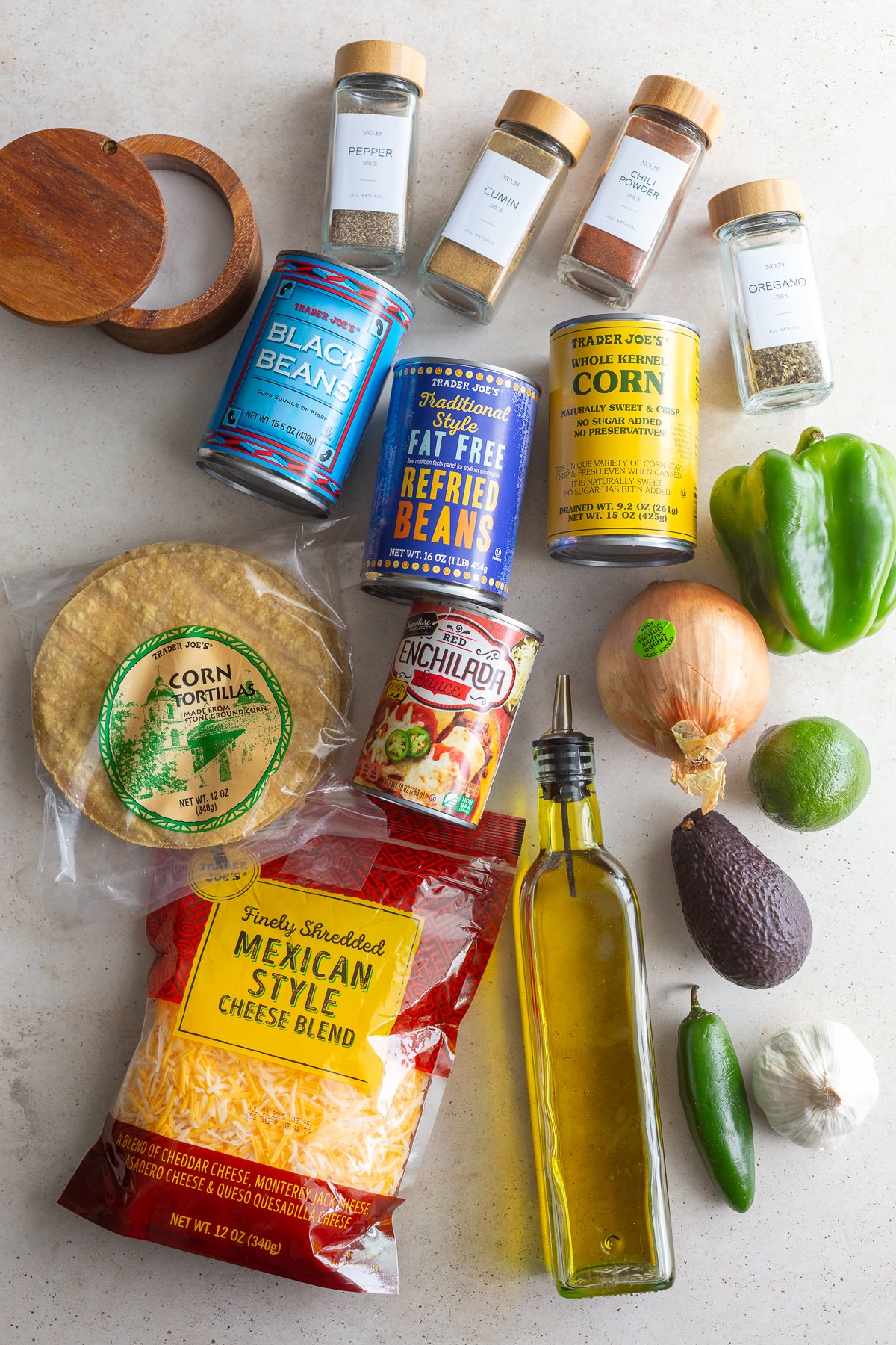 ingredients needed for vegetarian enchiladas.
