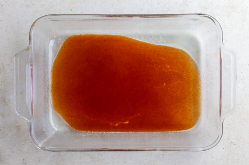 enchilada sauce in a pan