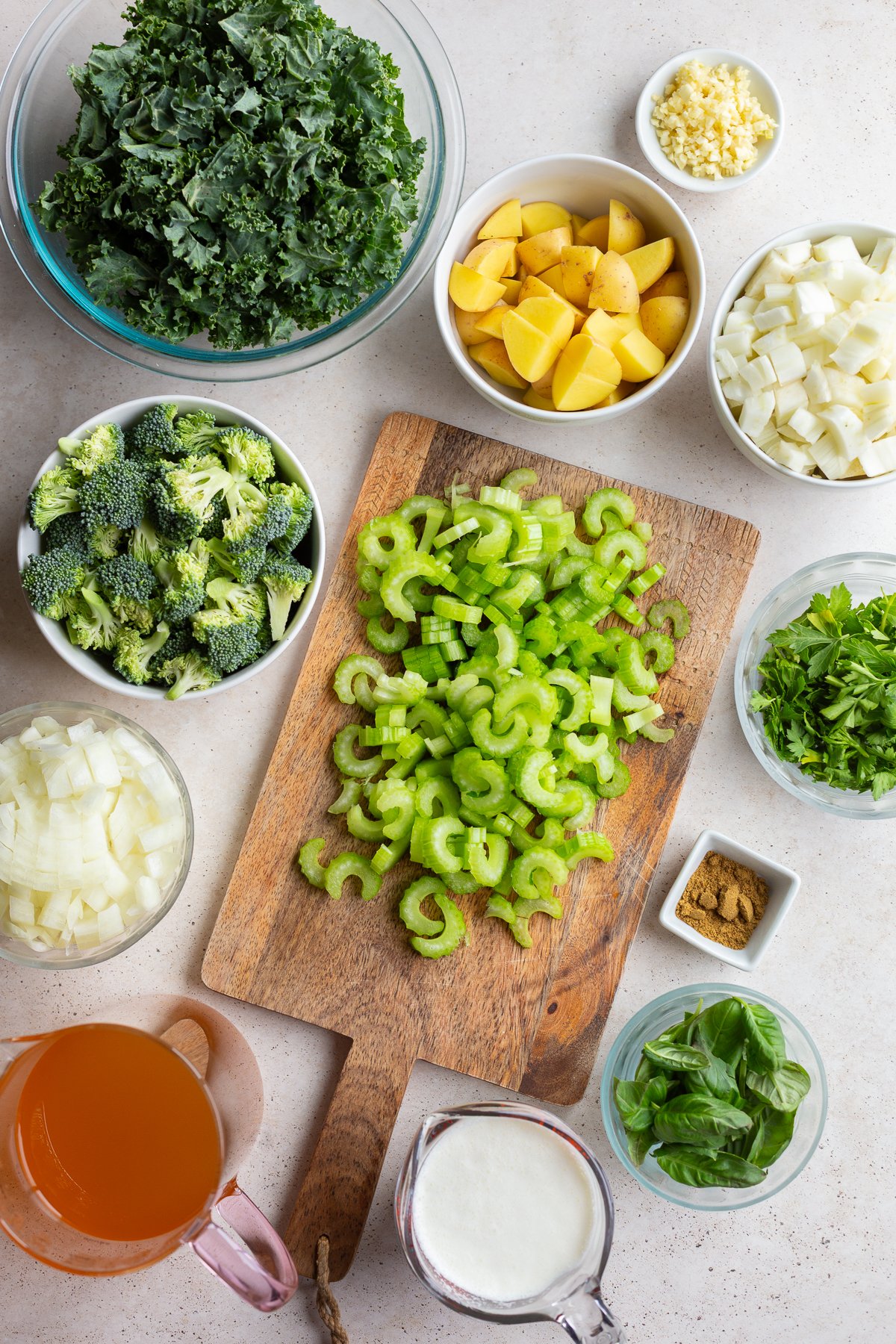 ingredients needed for celery green goddess soup