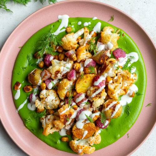 Roasted Veggie Green Goddess Bowls
