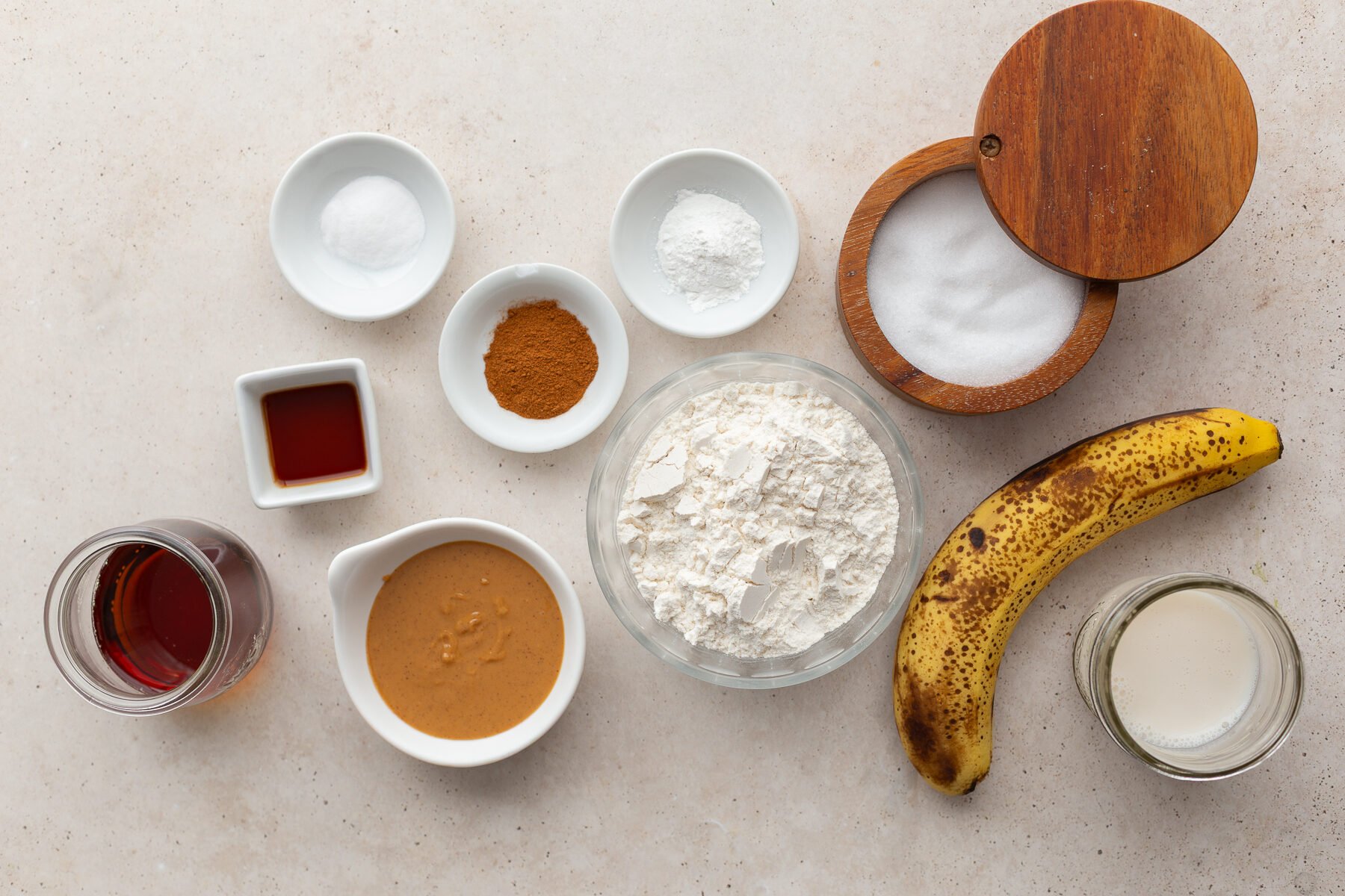 ingredients needed to make vegan banana donuts