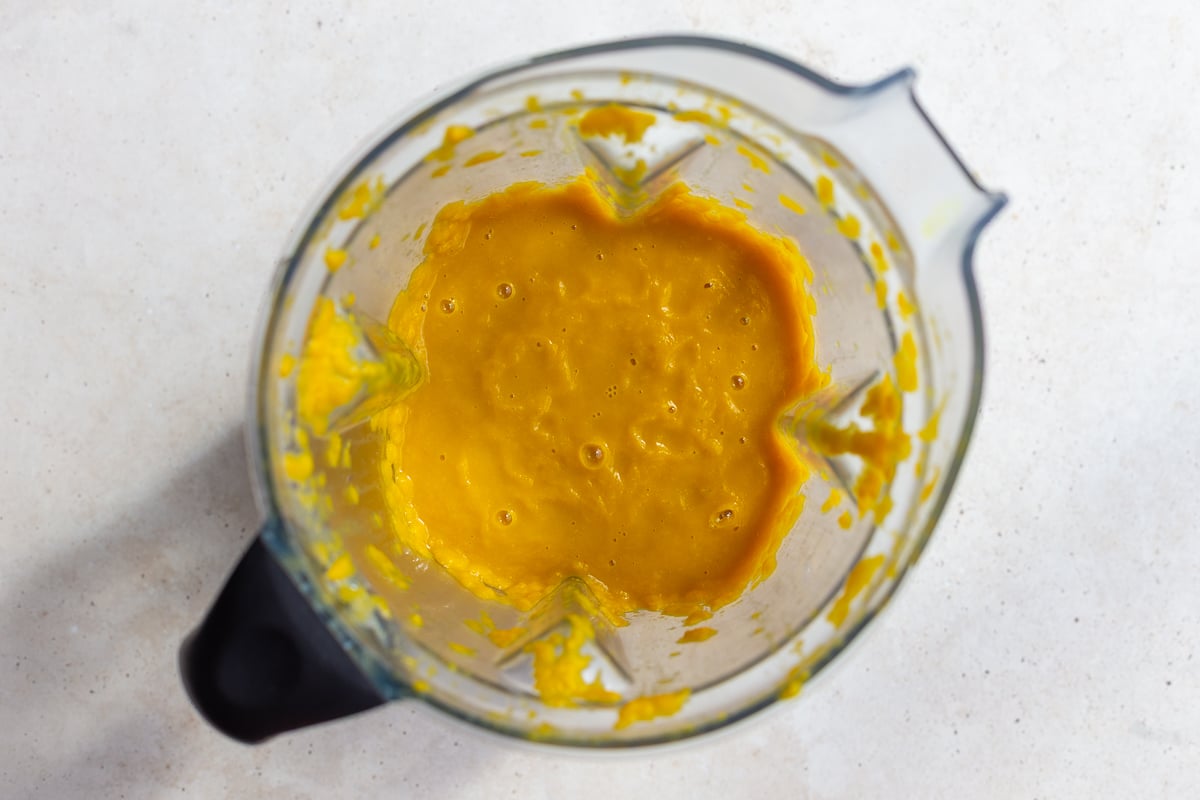 the veggie base of italian penicillin soup blended in a blender