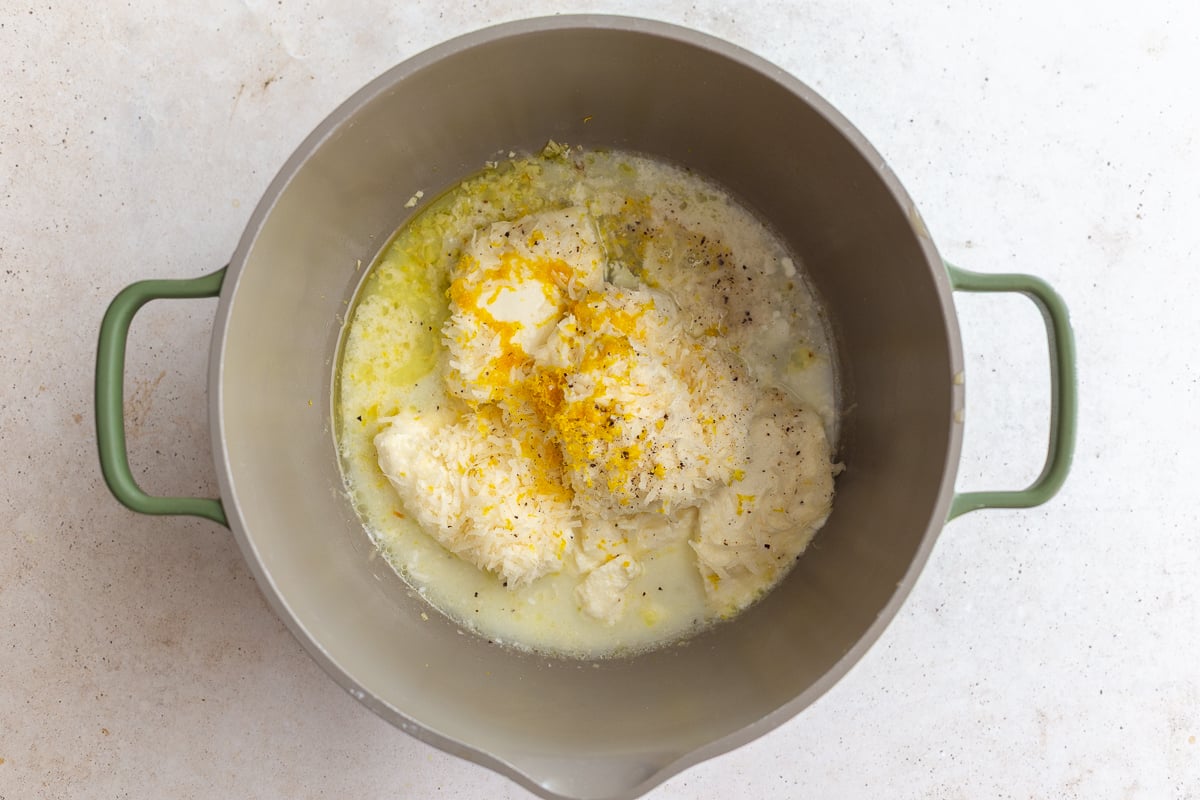 how to make ricotta pasta: add all of the ingredients for the sauce in a saucepan