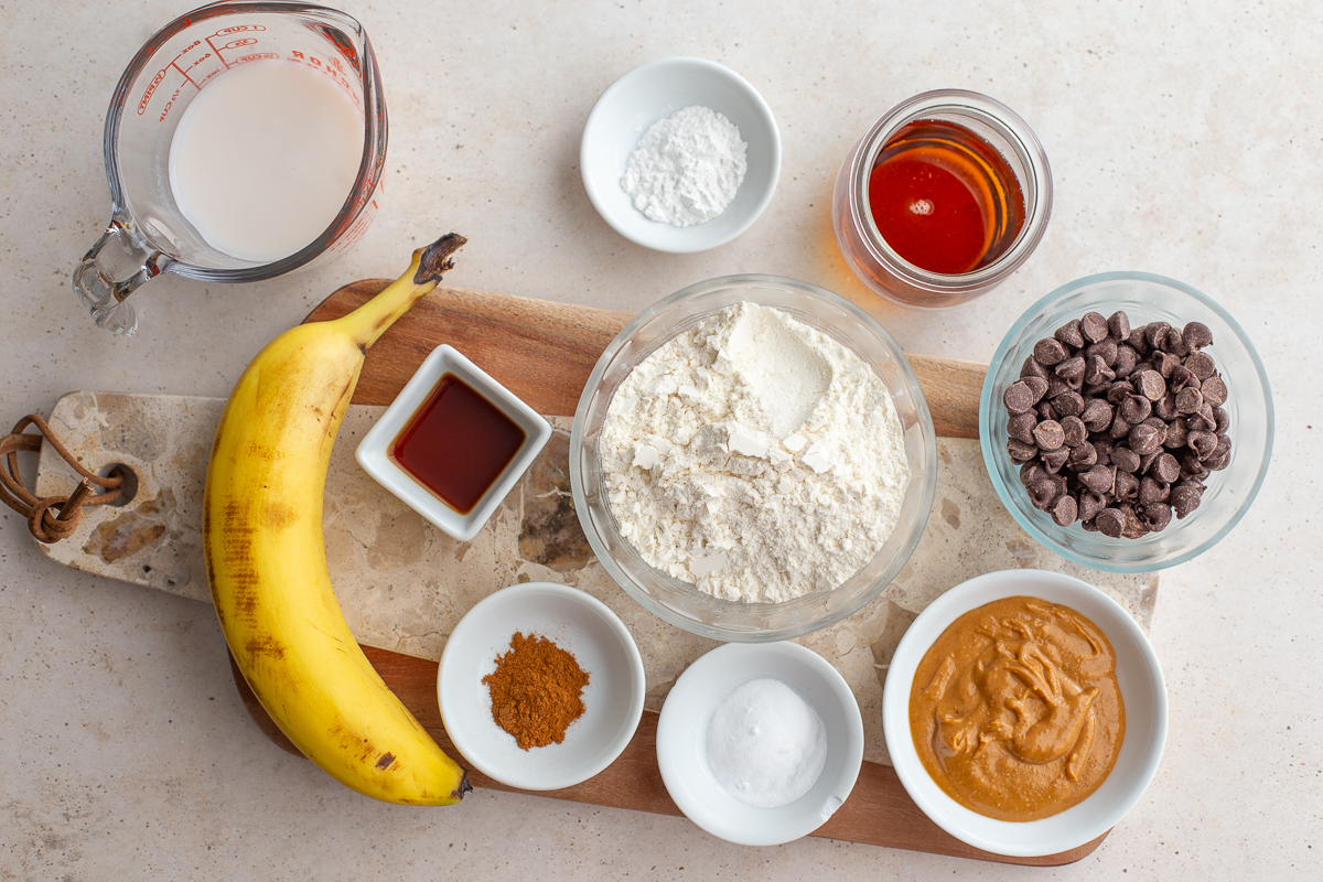 ingredients needed for vegan banana muffins