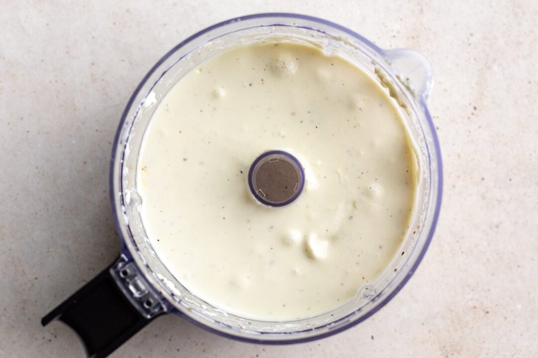 whipped feta in a food processor
