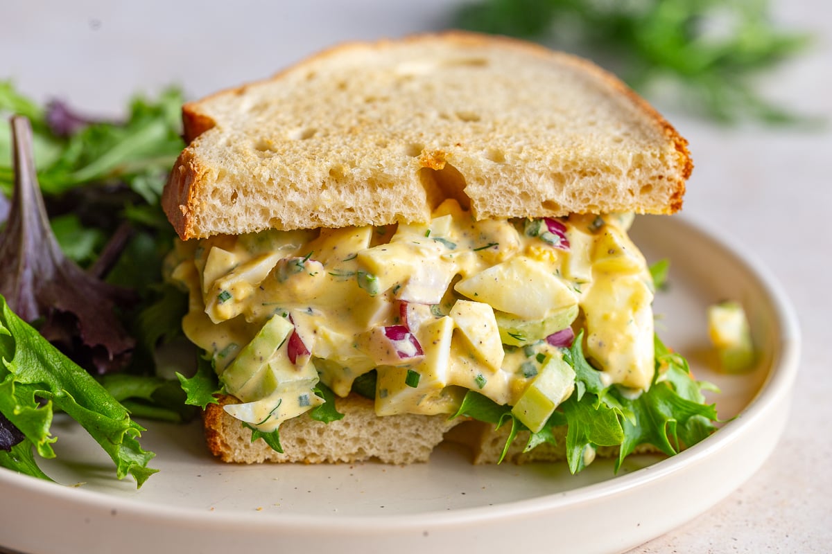 the best egg salad sandwich with greens