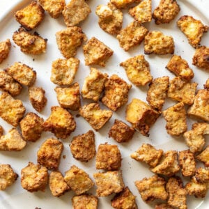 crispy air fryer tofu on a plate