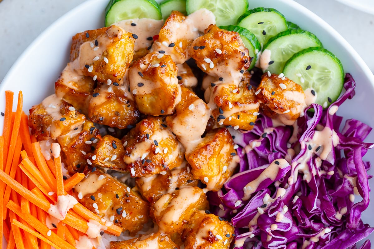 Air Fryer Bang Bang Tofu That Actually Gets Crispy