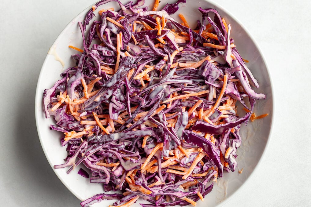 homemade coleslaw in a bowl