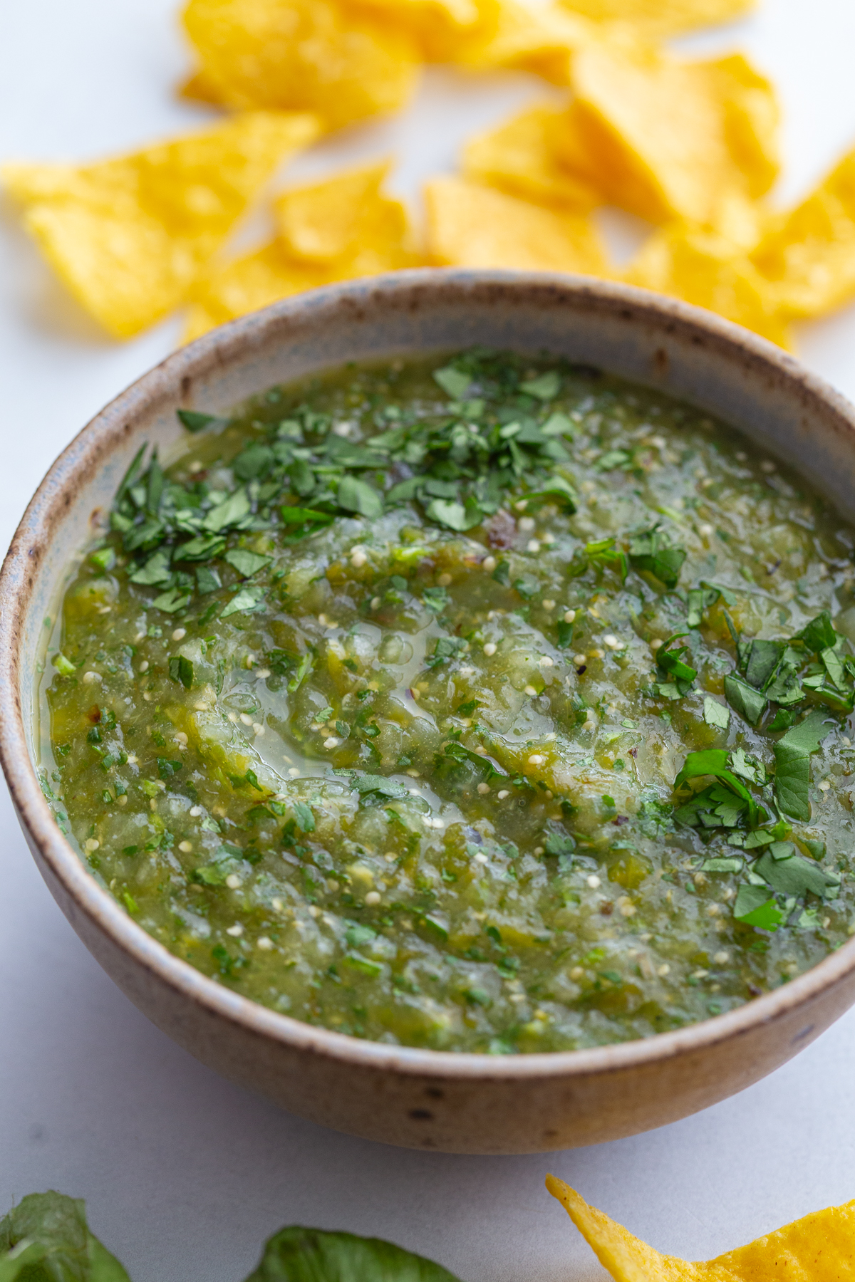 salsa verde in a large bowl