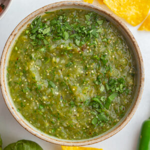 salsa verde in a large bowl