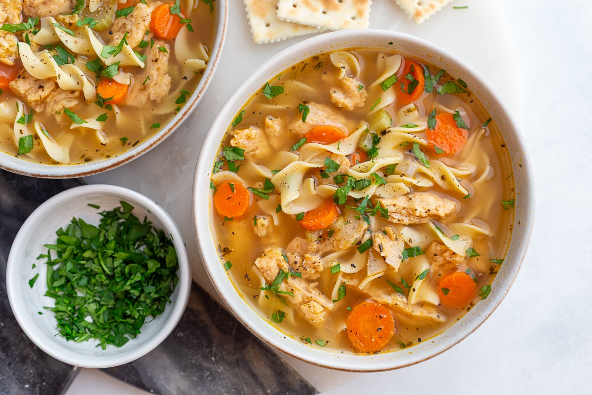 Vegetarian Chicken Noodle Soup (Easy Meatless Classic)