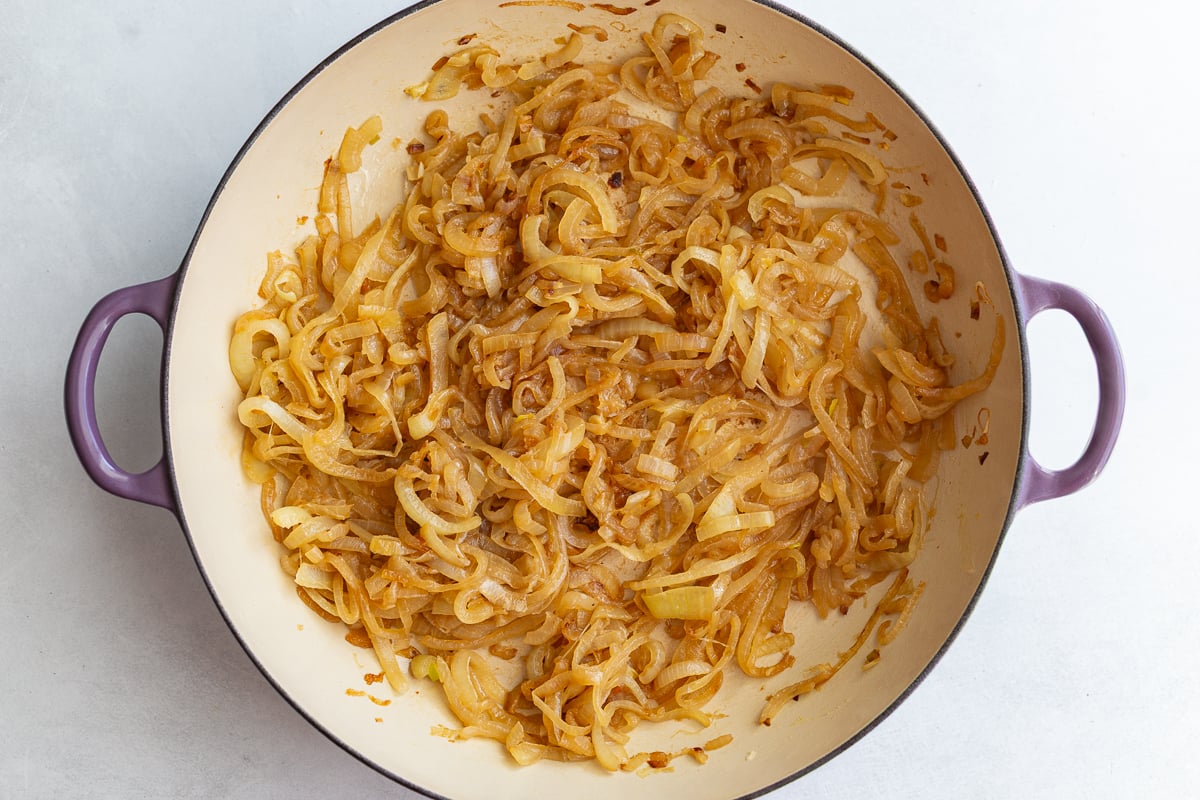 caramelized onions in a large pot