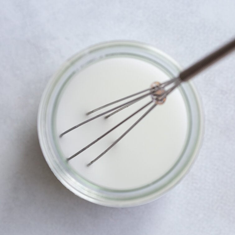 cornstarch slurry in a small glass jar