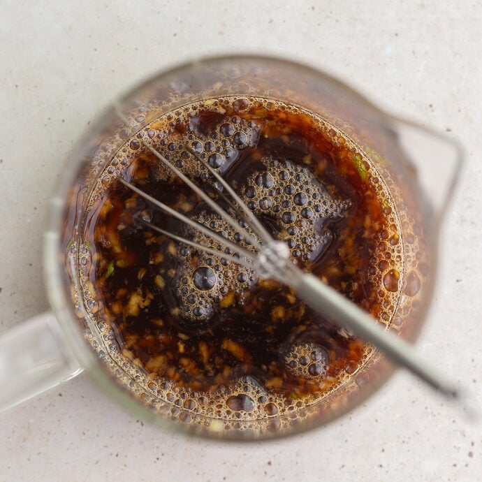 teriyaki sauce in a measuring cup