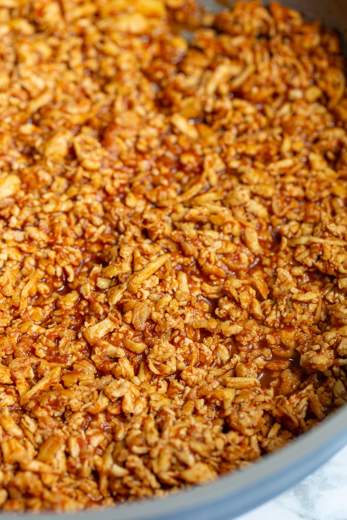tofu ground "meat" in a large skillet