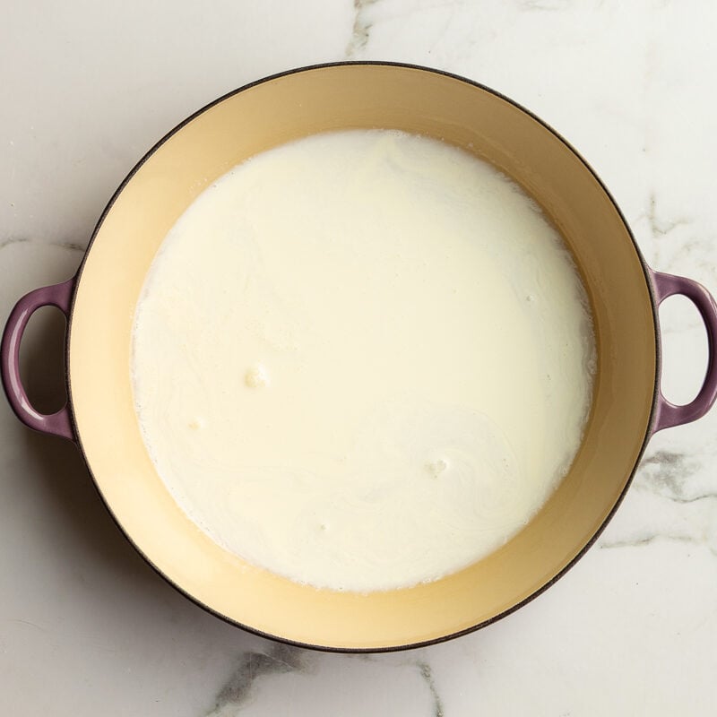 cream in a large skillet