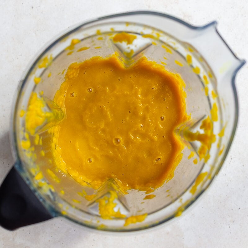 the veggie base of italian penicillin soup blended in a blender