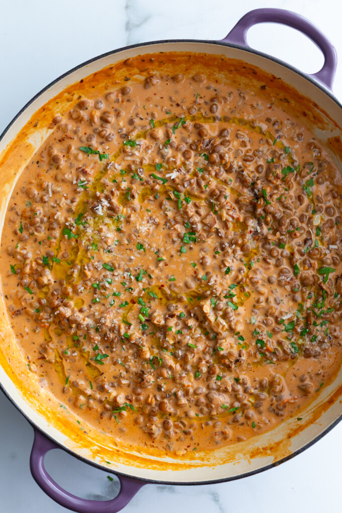 marry me lentils in a large skillet