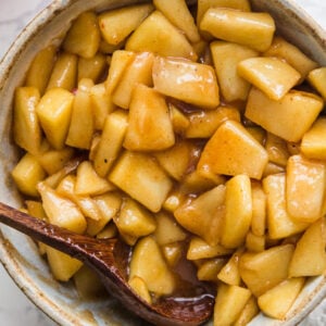 cinnamon apples in a pot