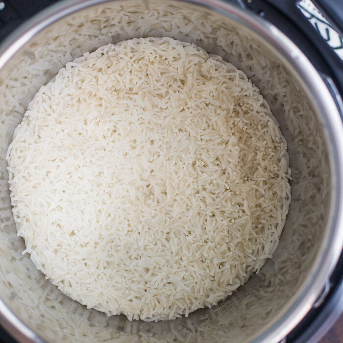 rice cooked in a pressure cooker