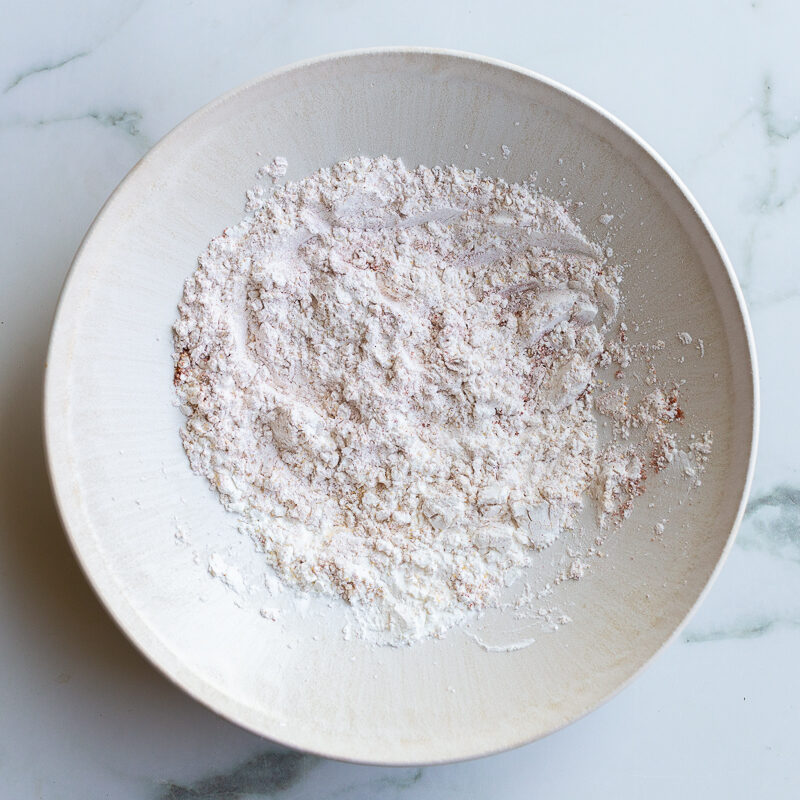 flour in a shallow bowl