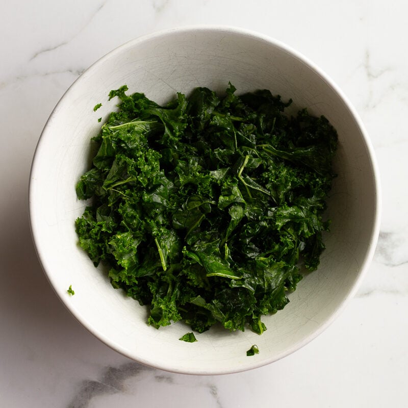 massaged kale in a large bowl